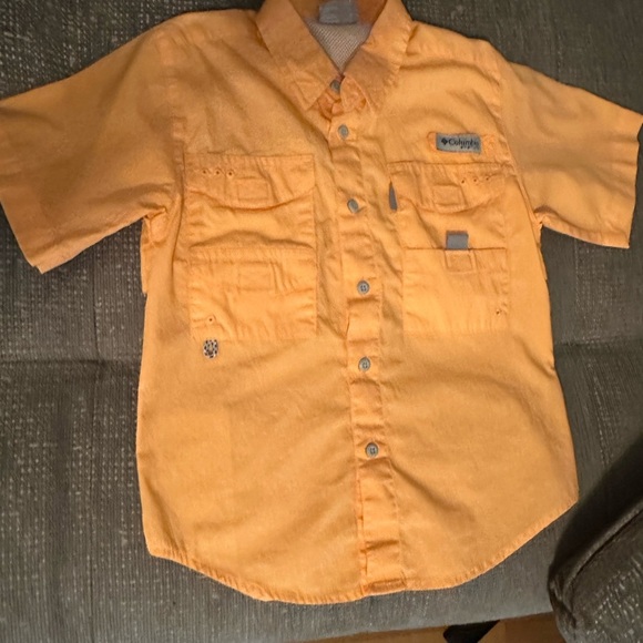 Columbia Kids' Peach/ Light Orange Button Down Shirt - Picture 1 of 3